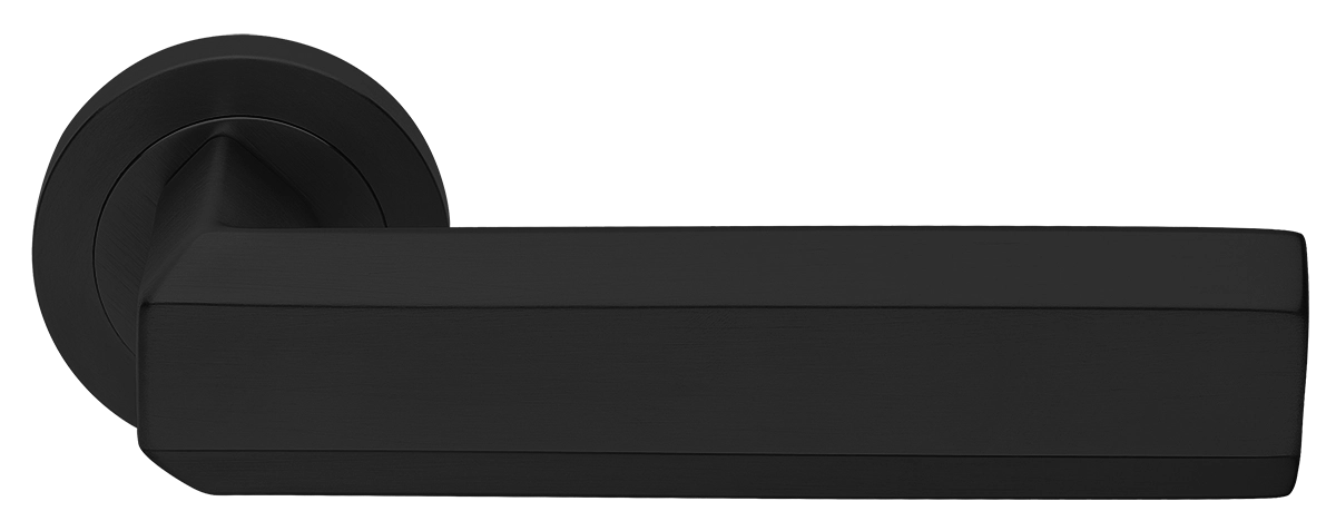 Ручка дверная HARMONY R2 NERO раздельная на круглой розетке, цвет - черный фото купить Челябинск