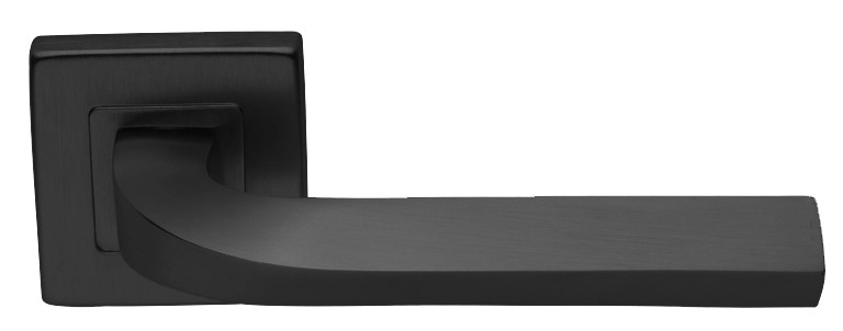 Ручка дверная TENDER S3 NERO раздельная на квадратной розетке, цвет - черный фото купить Челябинск