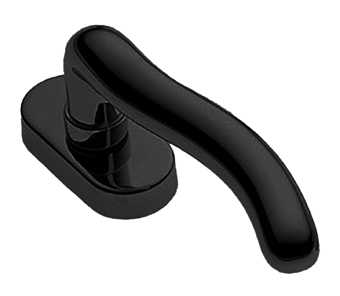 Ручка оконная SNAKE W1 NERO на прямоугольной розетке, цвет черный, латунь фото купить Челябинск