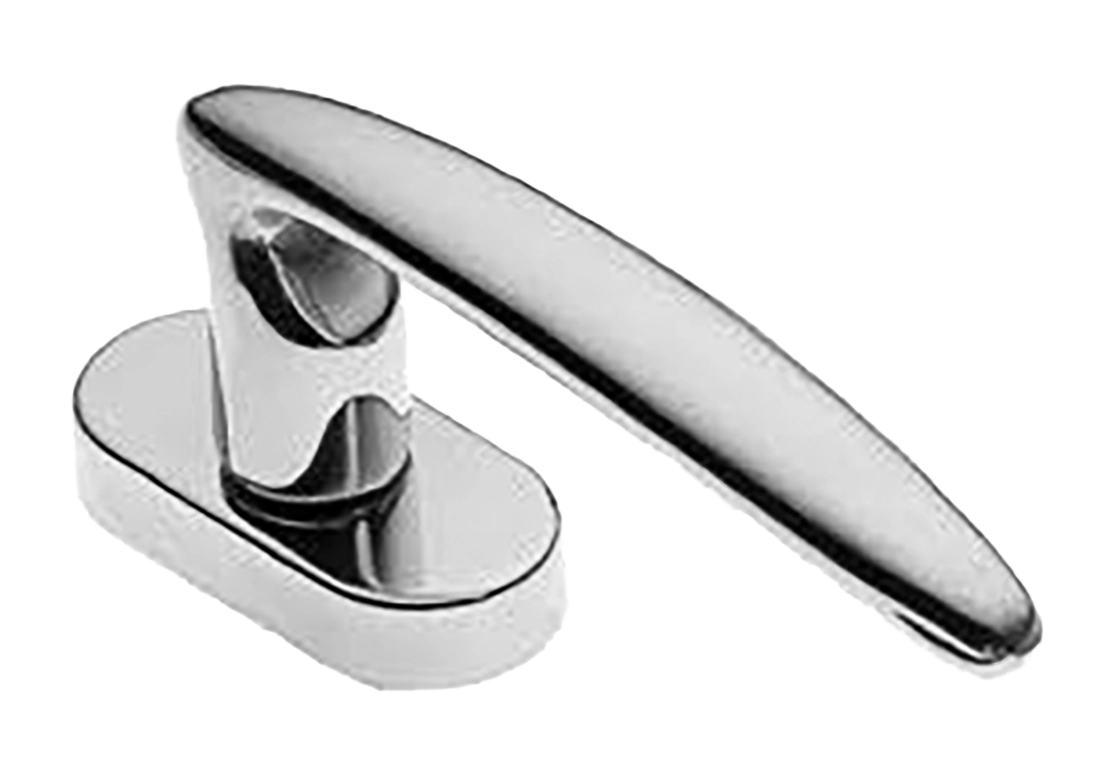 Ручка оконная FLAMINGO W1 CRO на прямоугольной розетке, цвет хром, латунь фото купить Челябинск