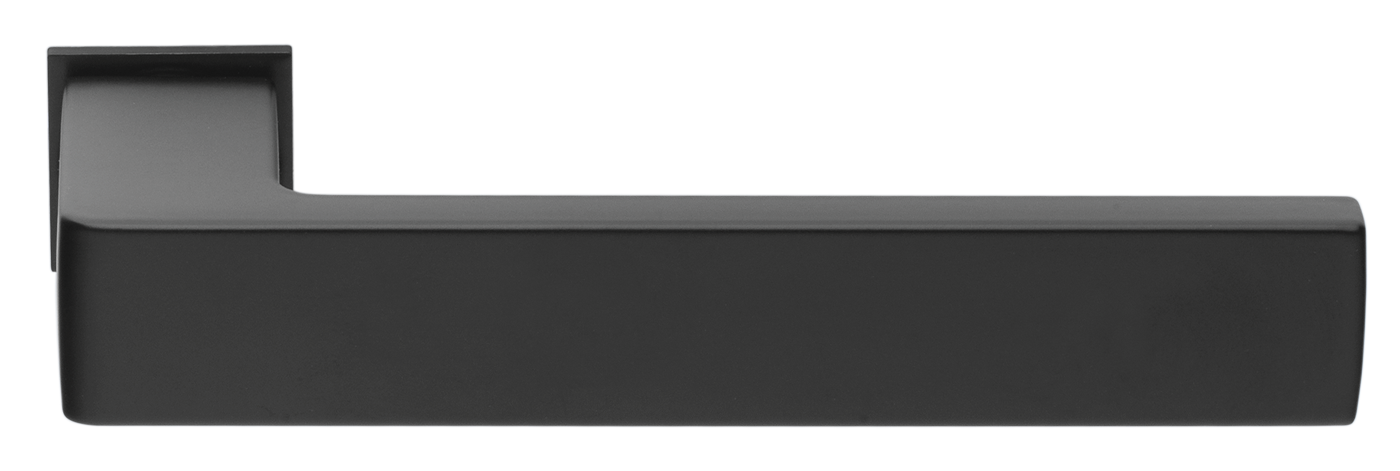Ручка дверная HORIZONT-SM NERO-ST с невидимой квадратной розеткой, цвет - черный soft-touch фото купить Челябинск