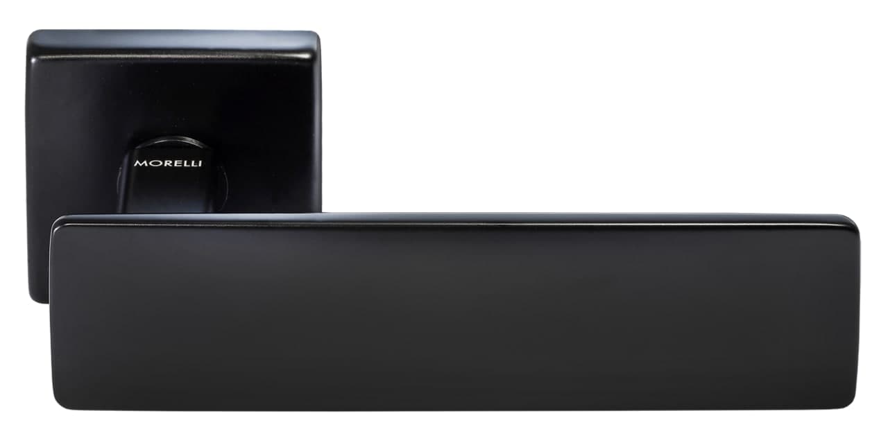 Ручка дверная SPACE S5 NERO-ST на квадратной розетке, цвет - черный soft-touch фото купить Челябинск