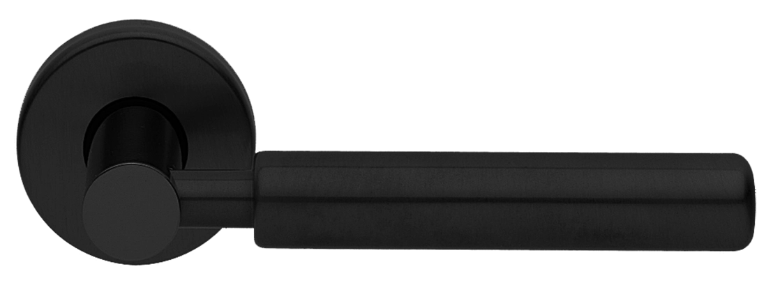 Ручка дверная CLOUD R3 NERO раздельная на круглой розетке, цвет - черный фото купить Челябинск