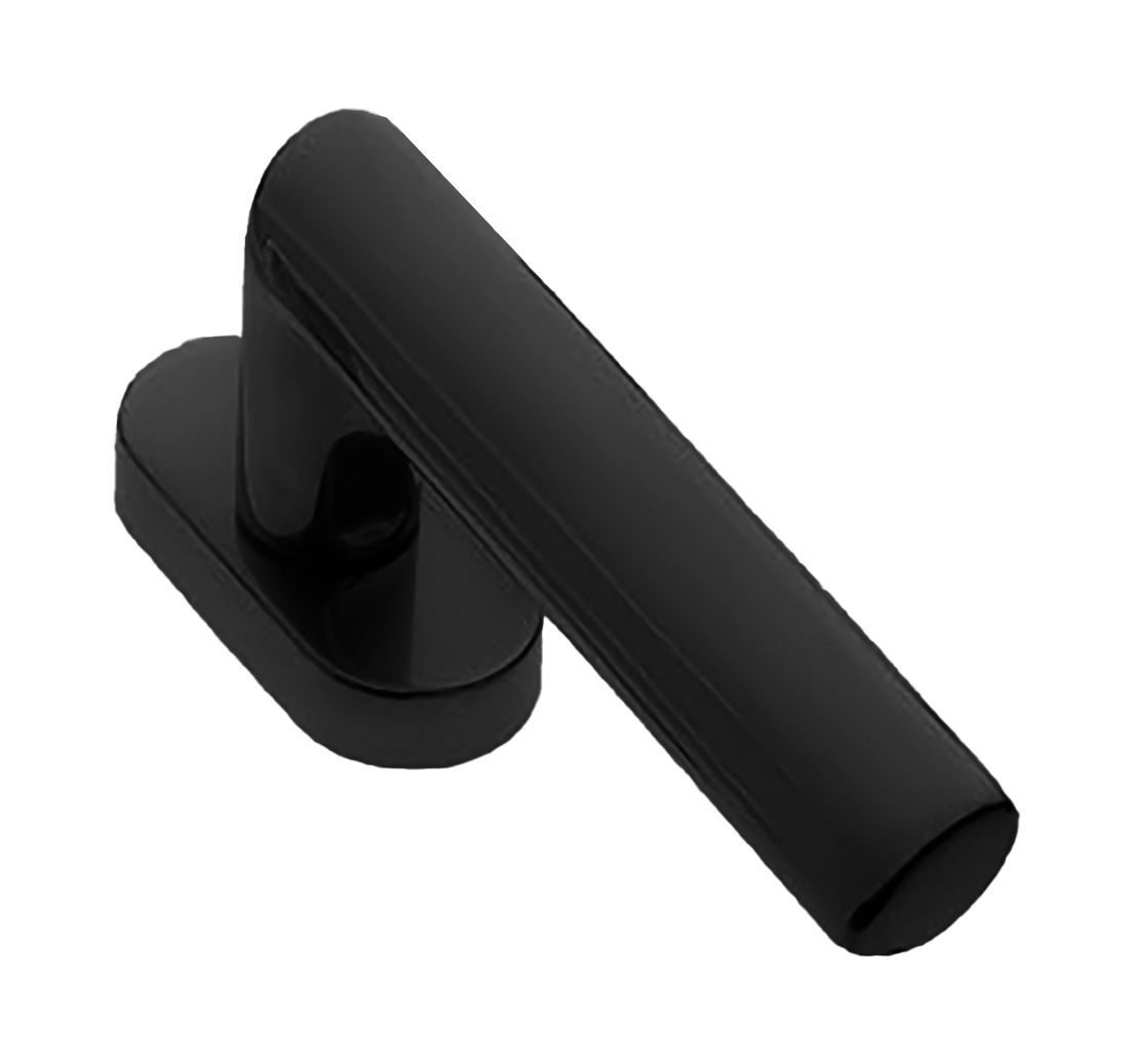 Ручка оконная STELLA W1 NERO на прямоугольной розетке, цвет черный, латунь фото купить Челябинск