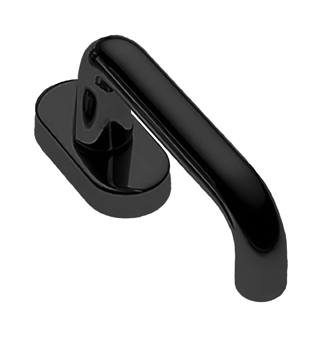 Ручка оконная IRIS W1 NERO на прямоугольной розетке, цвет черный, латунь фото купить Челябинск