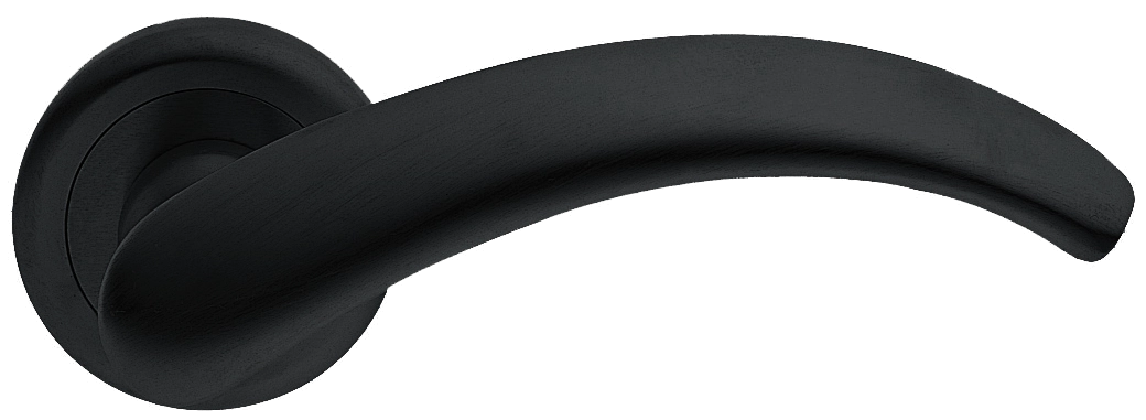 Ручка дверная ARCH R4 NERO раздельная на круглой розетке, цвет - черный фото купить Челябинск