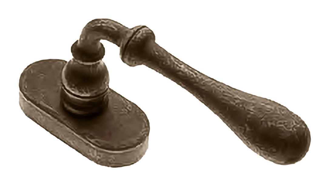 Ручка оконная MARY W1 FEA на прямоугольной розетке, цвет античное железо, латунь фото купить Челябинск