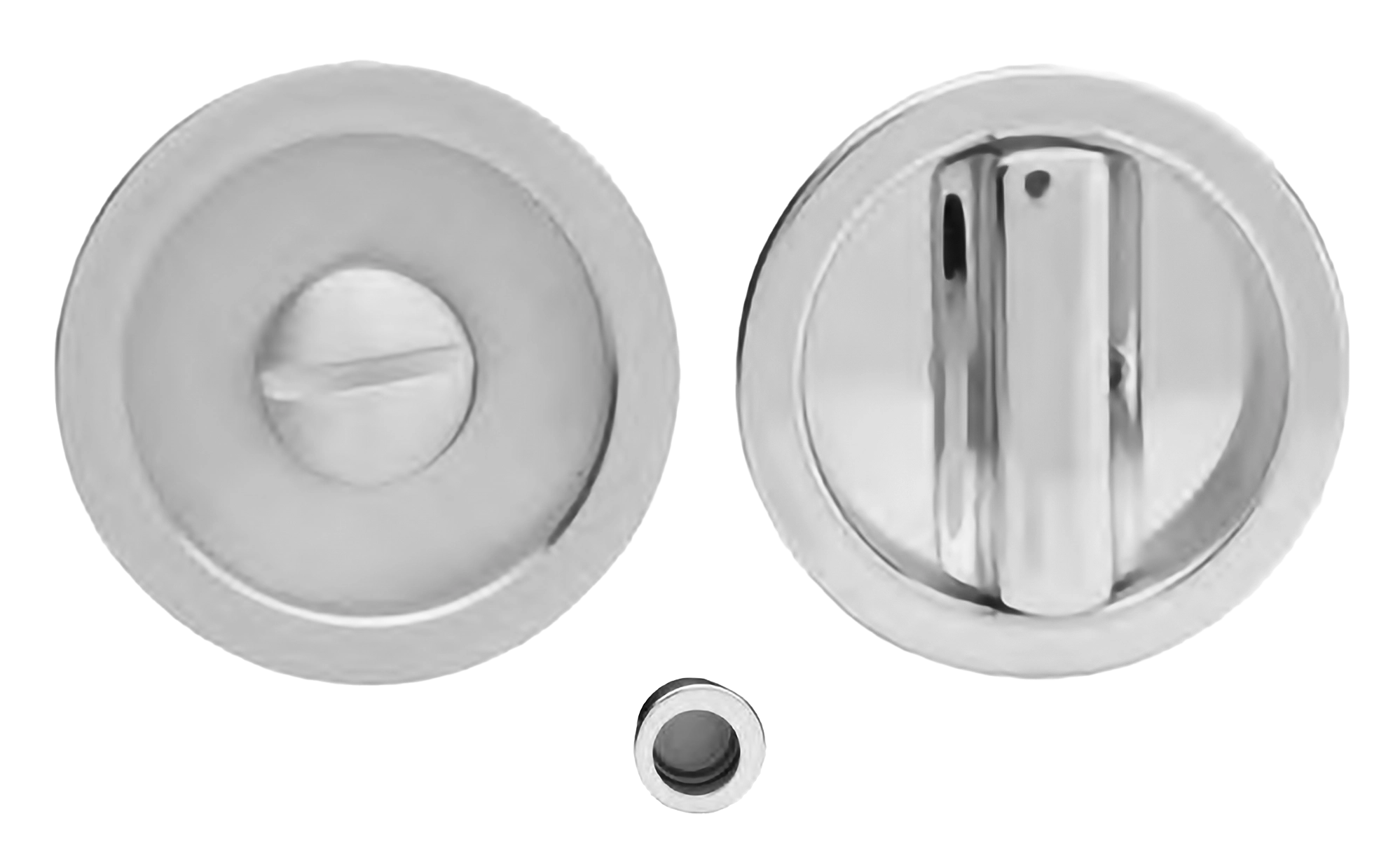 Комплект ручек для раздвижных дверей ART.55/A CRO с заверткой WC и пальчиковой ручкой, цвет хром, латунь фото купить Челябинск