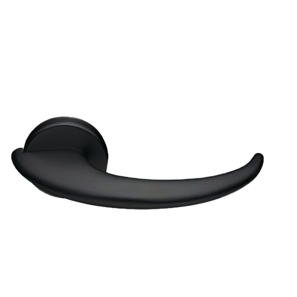 Ручка дверная ABUNDANCE PF NERO раздельная на круглой розетке, цвет черный, латунь фото купить Челябинск