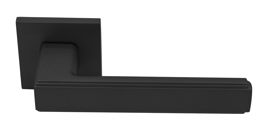 Ручка дверная MH-64-S6 BL STEPS на квадратной розетке 6 мм, цвет черный фото купить Челябинск