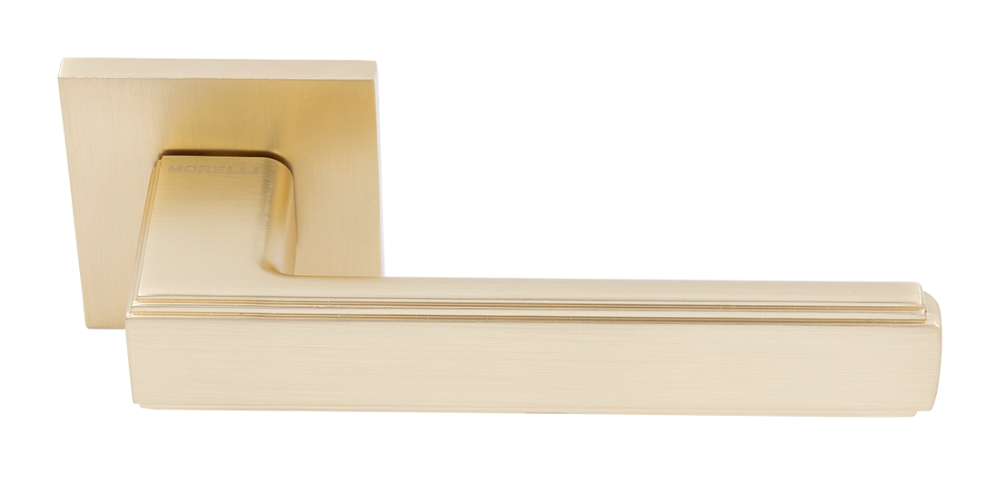 Ручка дверная MH-64-S6 MSG STEPS на квадратной розетке 6 мм, цвет матовое сатинированное золото фото купить Челябинск