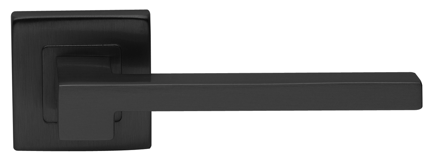 Ручка дверная STONE S3 NERO раздельная на квадратной розетке, цвет черный, латунь фото купить в Челябинске