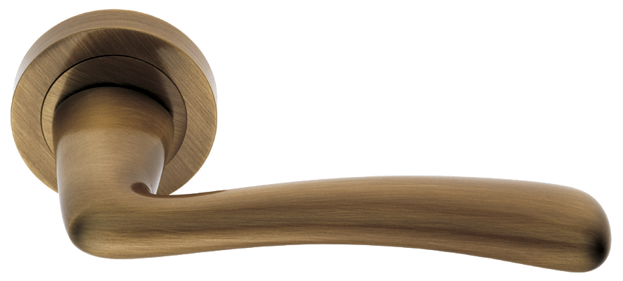 Ручка дверная COCKATOO R2 BGO раздельная на круглой розетке, цвет матовая бронза, латунь фото купить в Челябинске