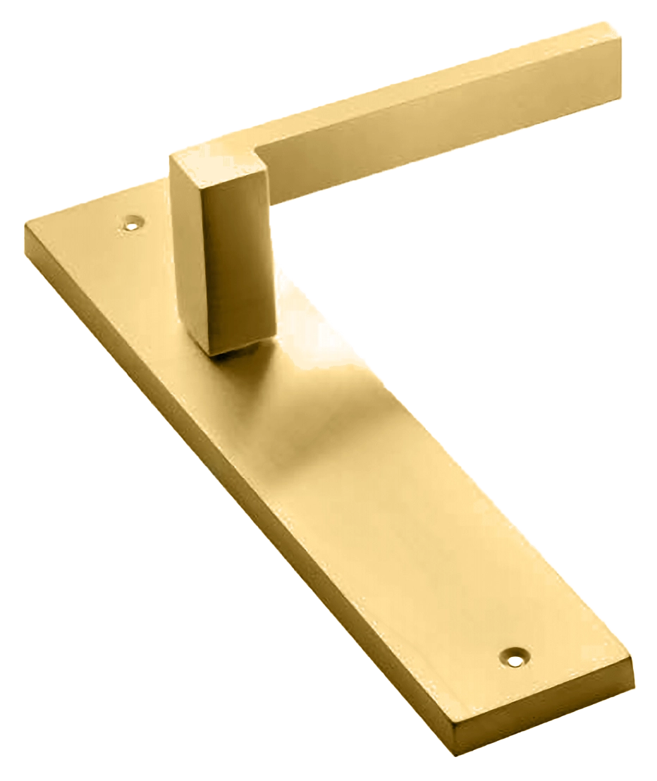 Ручка дверная на планке STONE PL OSA, цвет матовое золото, латунь фото купить в Челябинске