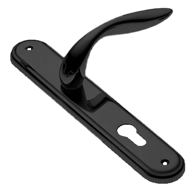 Ручка дверная на планке LEON PL NERO, цвет черный, латунь фото купить в Челябинске