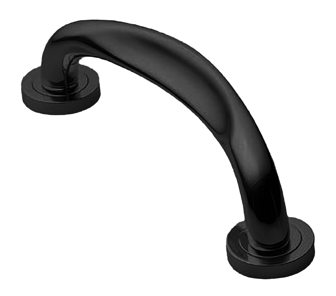 Ручка-скоба дверная RAFT PH NERO на круглой розетке, цвет черный, латунь фото купить в Челябинске