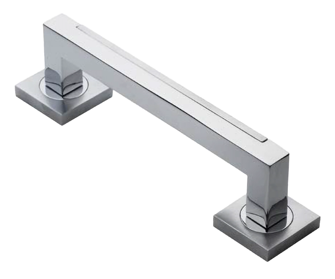 Ручка-скоба дверная ISLAND PH CRO на квадратной розетке на квадратной розетке, цвет хром, латунь фото купить в Челябинске