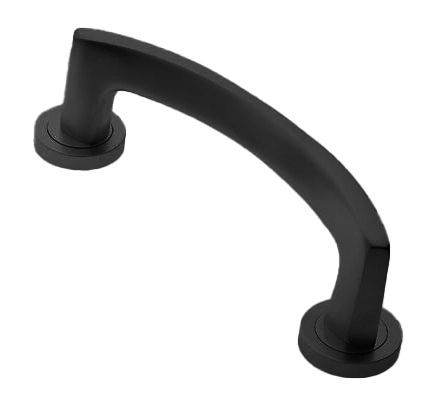 Ручка-скоба дверная WIND PH NERO на круглой розетке, цвет черный, латунь фото morelli Челябинск