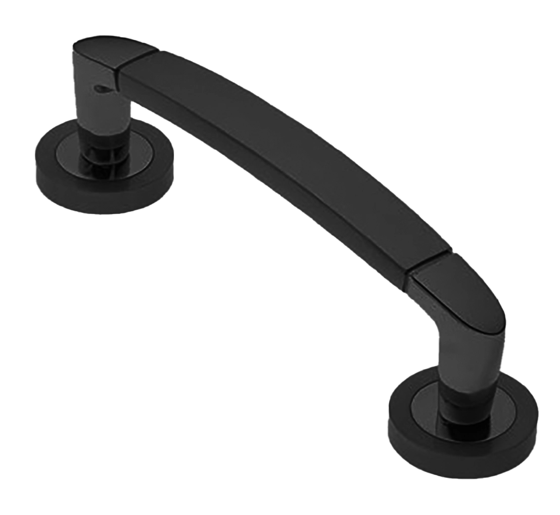 Ручка-скоба дверная SAIL PH NERO на круглой розетке, цвет черный, латунь фото купить в Челябинске