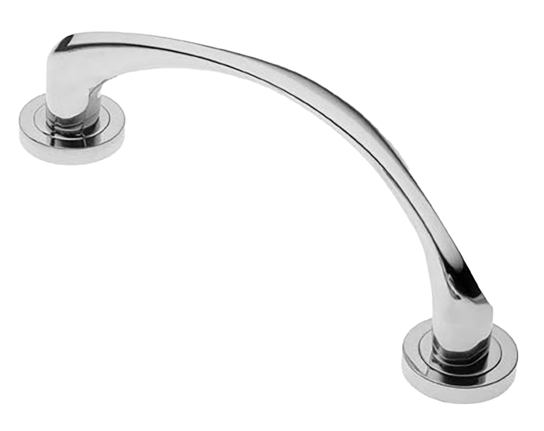 Ручка-скоба дверная COBRA PH CRO на круглой розетке, цвет хром, латунь фото купить в Челябинске