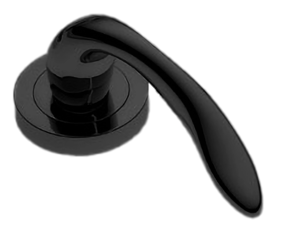 Ручка оконная LEON W1 NERO на прямоугольной розетке, цвет черный, латунь фото купить в Челябинске