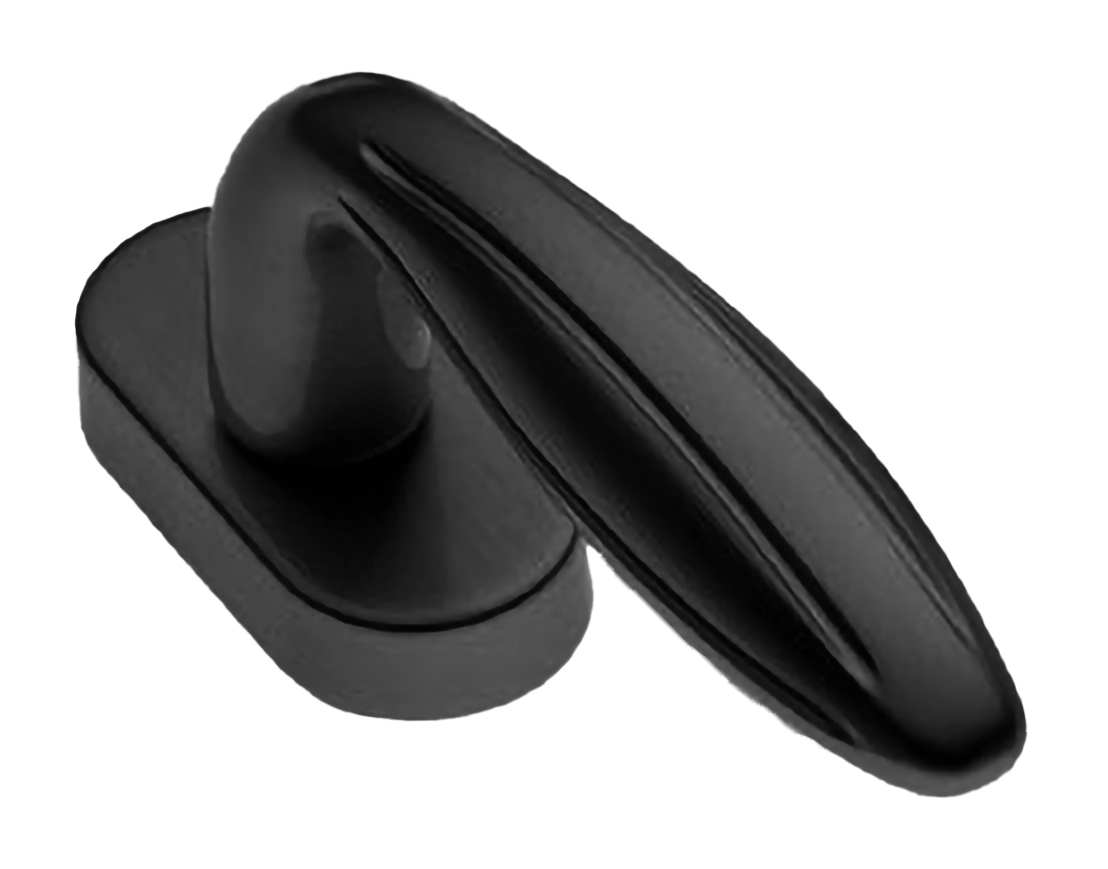 Ручка оконная BUD W1 NERO на прямоугольной розетке, цвет черный, латунь фото купить в Челябинске