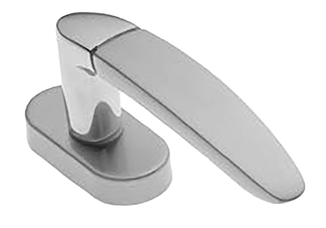 Ручка оконная SAIL W1 CSA/CRO на прямоугольной розетке, цвет матовый хром/хром, латунь фото купить в Челябинске