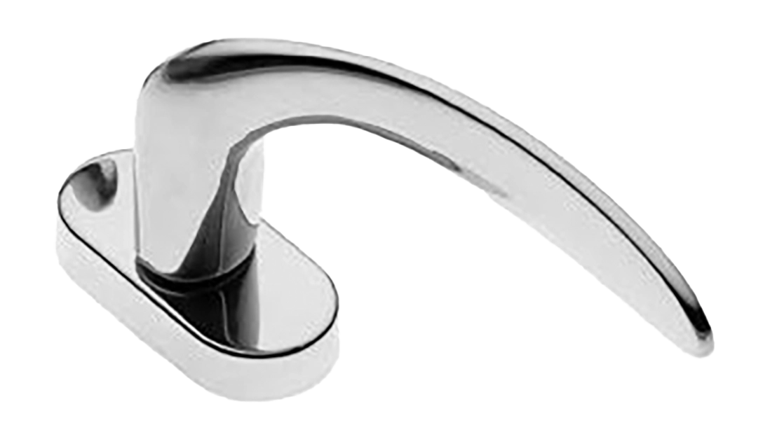 Ручка оконная COBRA W1 CRO на прямоугольной розетке, цвет хром, латунь фото купить в Челябинске