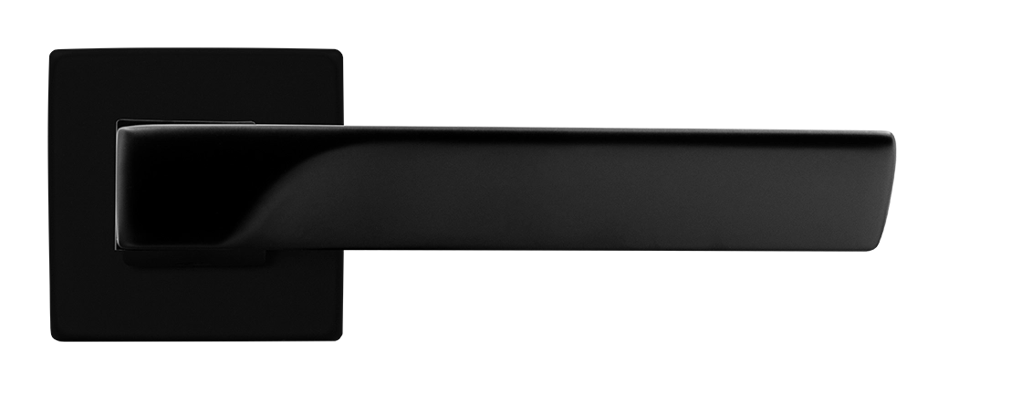 Ручка дверная FIORD S5 NERO-ST на квадратной розетке цвет черный soft-touch, ЦАМ фото купить в Челябинске