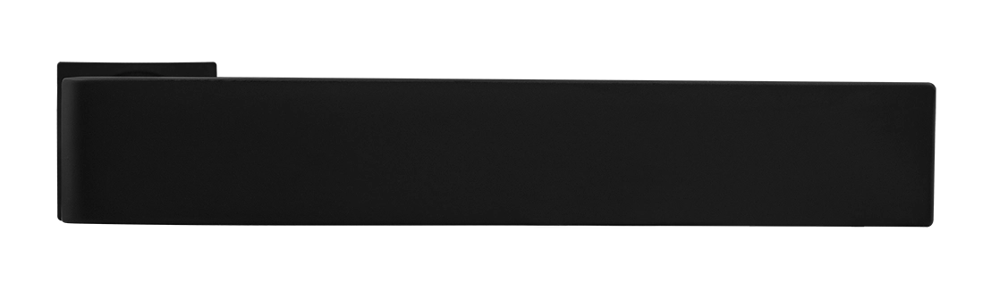 Ручка дверная HORIZONT-SM NERO-ST с невидимой квадратной розеткой, цвет черный soft-touch, ЦАМ фото купить в Челябинске