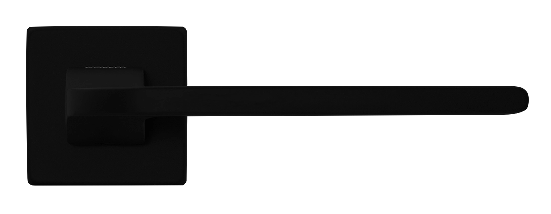 Ручка дверная SPUTNIK S5 NERO-ST на квадратной розетке, цвет черный soft-touch, ЦАМ фото купить в Челябинске