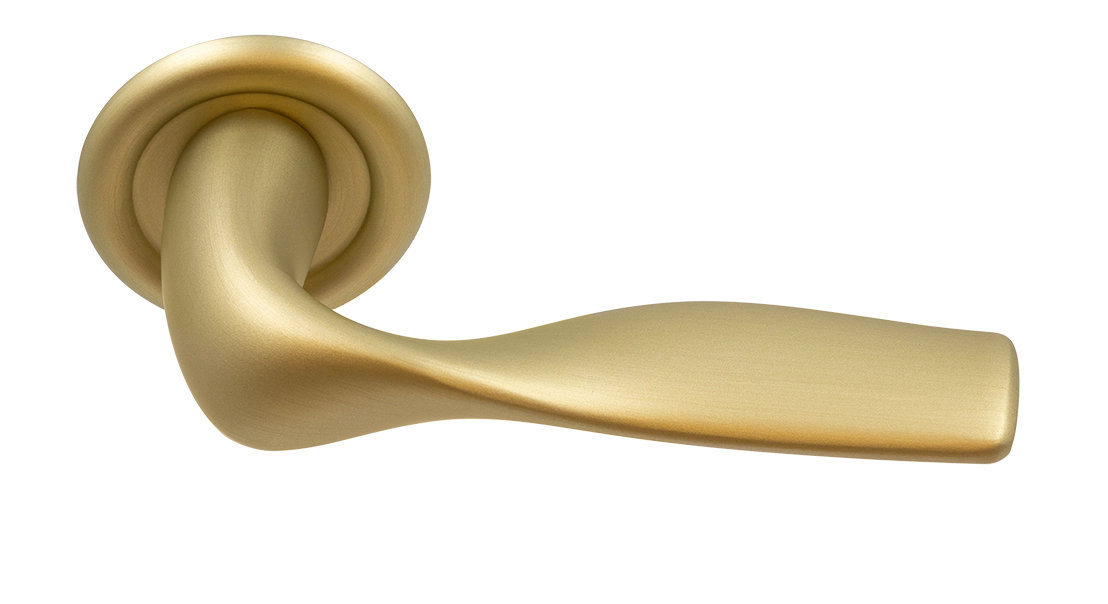 Ручка дверная LVB R7 AH на круглой розетке, цвет Осенний мёд/Autumn Honey фото купить Челябинск