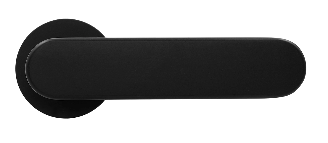 Ручка дверная MH-65-R6 R6 SEMPIONE BL на круглой розетке, цвет черный фото купить в Челябинске