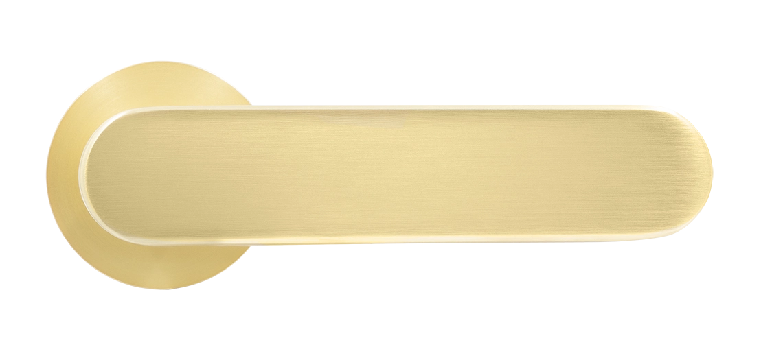 Ручка дверная MH-65-R6 SEMPIONE MSG на круглой розетке, цвет матовое сатинированное золото фото купить в Челябинске