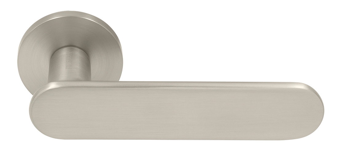 Ручка дверная MH-65-R6 SEMPIONE MSN на круглой розетке, цвет матовый сатинированный никель фото купить Челябинск