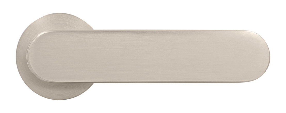 Ручка дверная MH-65-R6 SEMPIONE MSN на круглой розетке, цвет матовый сатинированный никель фото купить в Челябинске