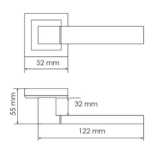 Комплект дверных ручек MH-28 BL-S + сантехническая завертка MH-WC-S BL + защёлка бесшумная 1895P BL + петли врезные универсальные MSN 100X70X2.5-4BB BL (2шт), цвет черный фото купить в Челябинске
