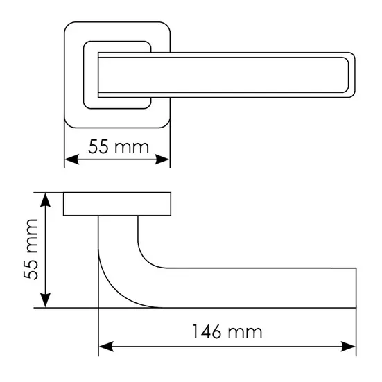 Комплект дверных ручек MH-46 SC/W-S55 + завертка сантехническая MH-WC-S55 SC/CP, цвет хром фото купить в Челябинске