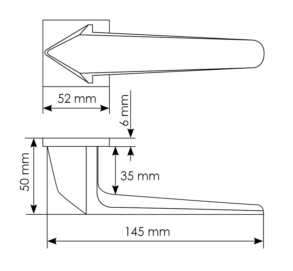 Комплект дверных ручек MH-55-S6 BL + защёлка бесшумная M1895 BL + петли врезные универсальные MSN 100X70X2.5-4BB BL (2шт), цвет черный фото купить в Челябинске