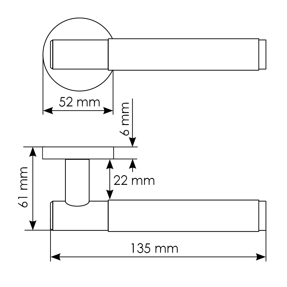 Комплект дверных ручек MH-57-R6T BL + защёлка бесшумная M1895 BL + петли врезные универсальные MSN 100X70X2.5-4BB BL (2шт), цвет черный фото купить в Челябинске