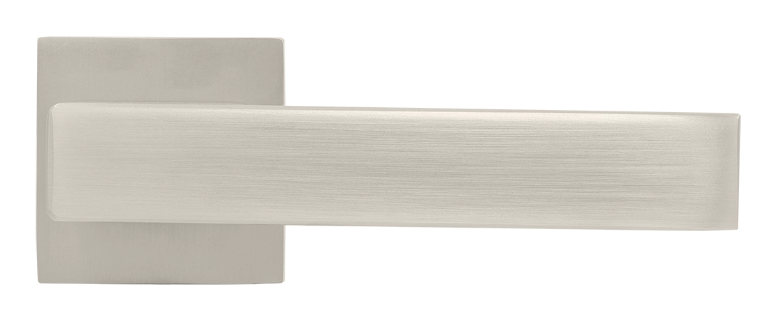 Ручка дверная LOT MH-56-S6 MSN раздельная на квадратной розетке 6 мм, цвет матовый сатинированный никель, ЦАМ фото купить в Челябинске