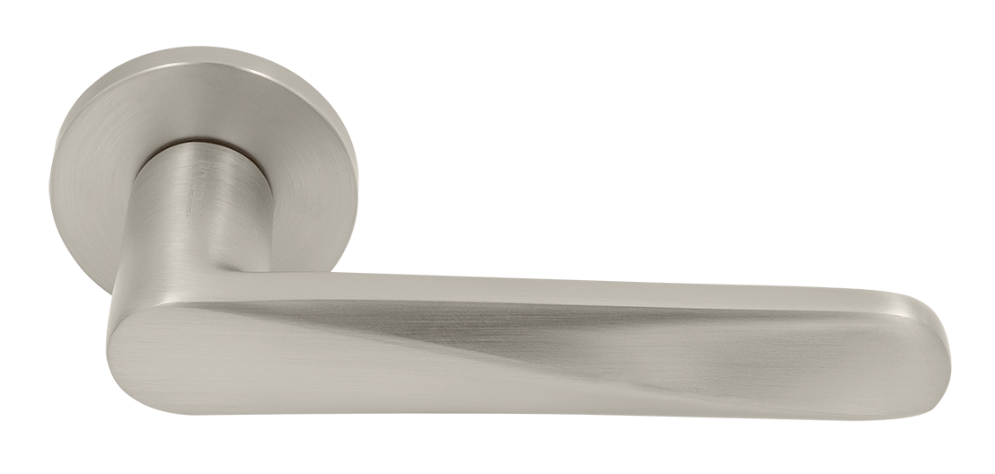 Ручка дверная CAYAN MH-58-R6 MSN раздельная на круглой розетке 6 мм, цвет матовый сатинированный никель, ЦАМ фото купить Челябинск