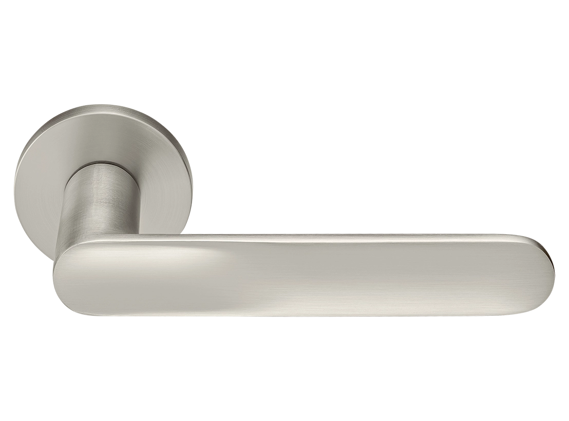 Ручка дверная GARAK MH-59-R6 MSN раздельная на круглой розетке 6 мм, цвет матовый сатинированный никель, ЦАМ фото купить Челябинск