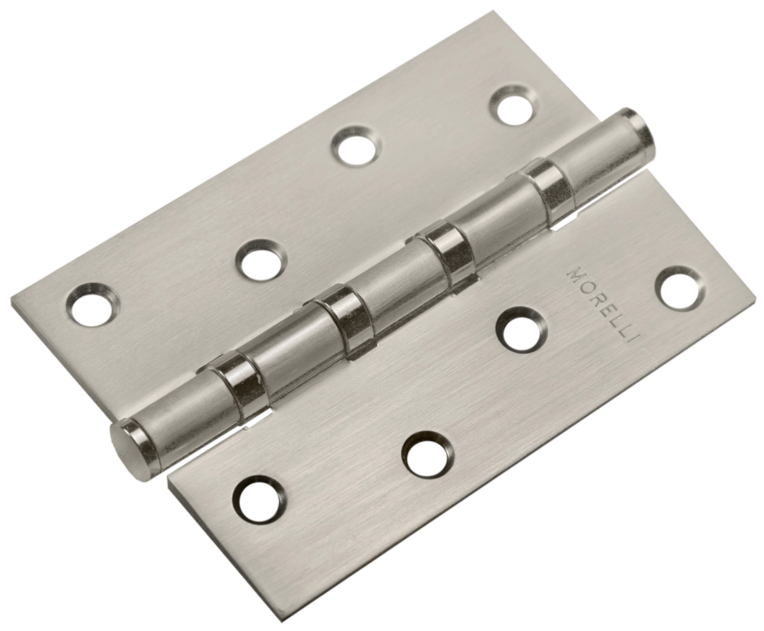 Петля карточная стальная MSN 100X70X2.5-4BB MSN универсальная с подшипником, врезная на круглой оси, цвет матовый сатинированный никель фото купить Челябинск