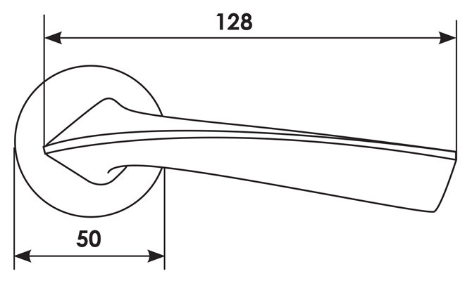 Ручка дверная COMETA R5 NIS раздельная на круглой розетке, цвет - матовый никель, ЦАМ фото купить в Челябинске