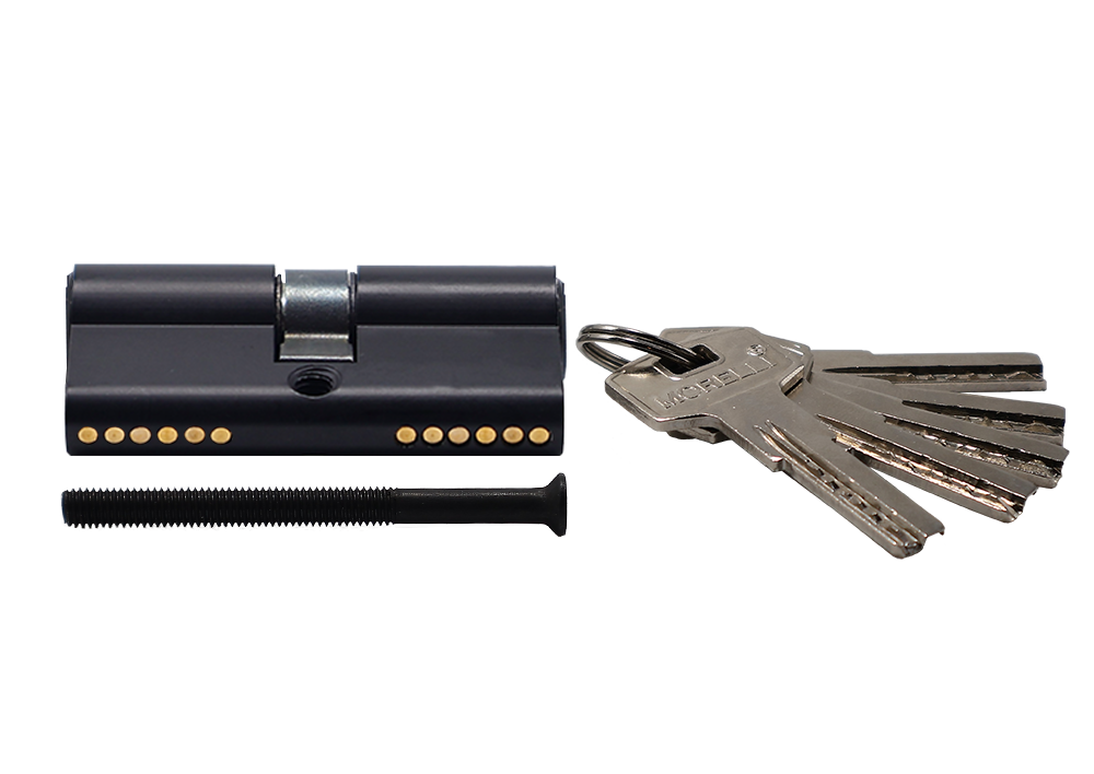 Ключевой цилиндр высокой секретности HS 60C BL (60мм) цвет черный фото купить в Челябинске