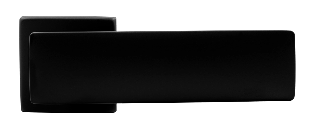 Ручка дверная SPACE S5 NERO-ST на квадратной розетке, цвет черный soft-touch, ЦАМ фото купить в Челябинске