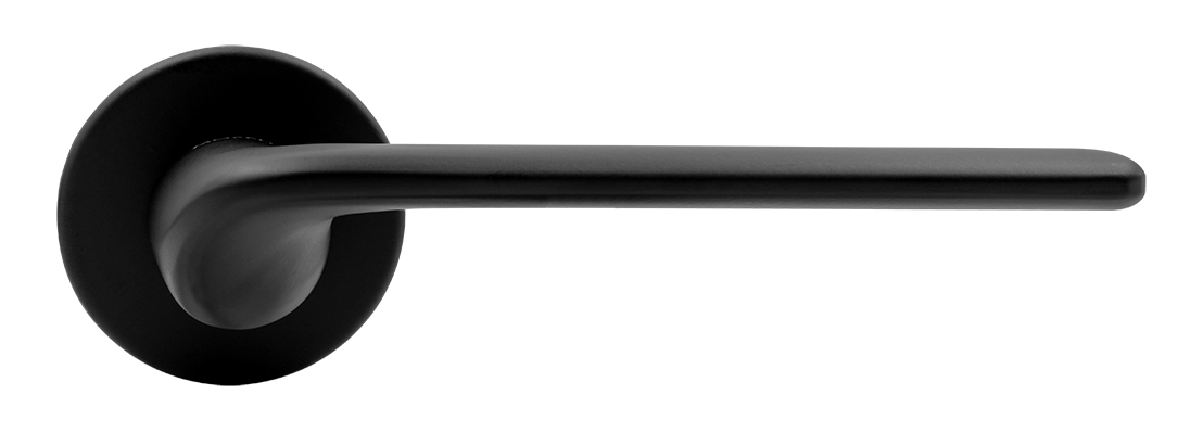 Ручка дверная TOMORROW R5 NERO-ST на круглой розетке, цвет черный soft-touch, ЦАМ фото купить в Челябинске