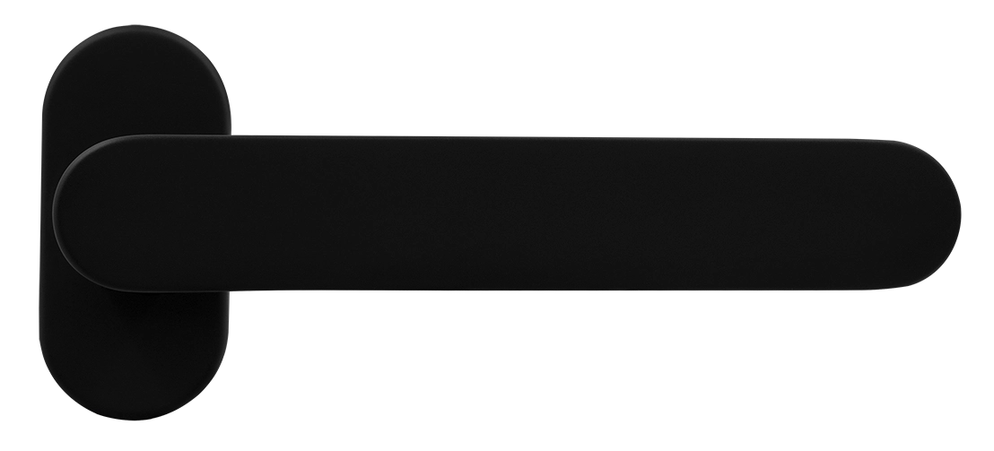 Ручка оконная LE BOAT W1 NERO-ST на прямоугольной розетке, цвет черный soft-touch, латунь фото купить Челябинск