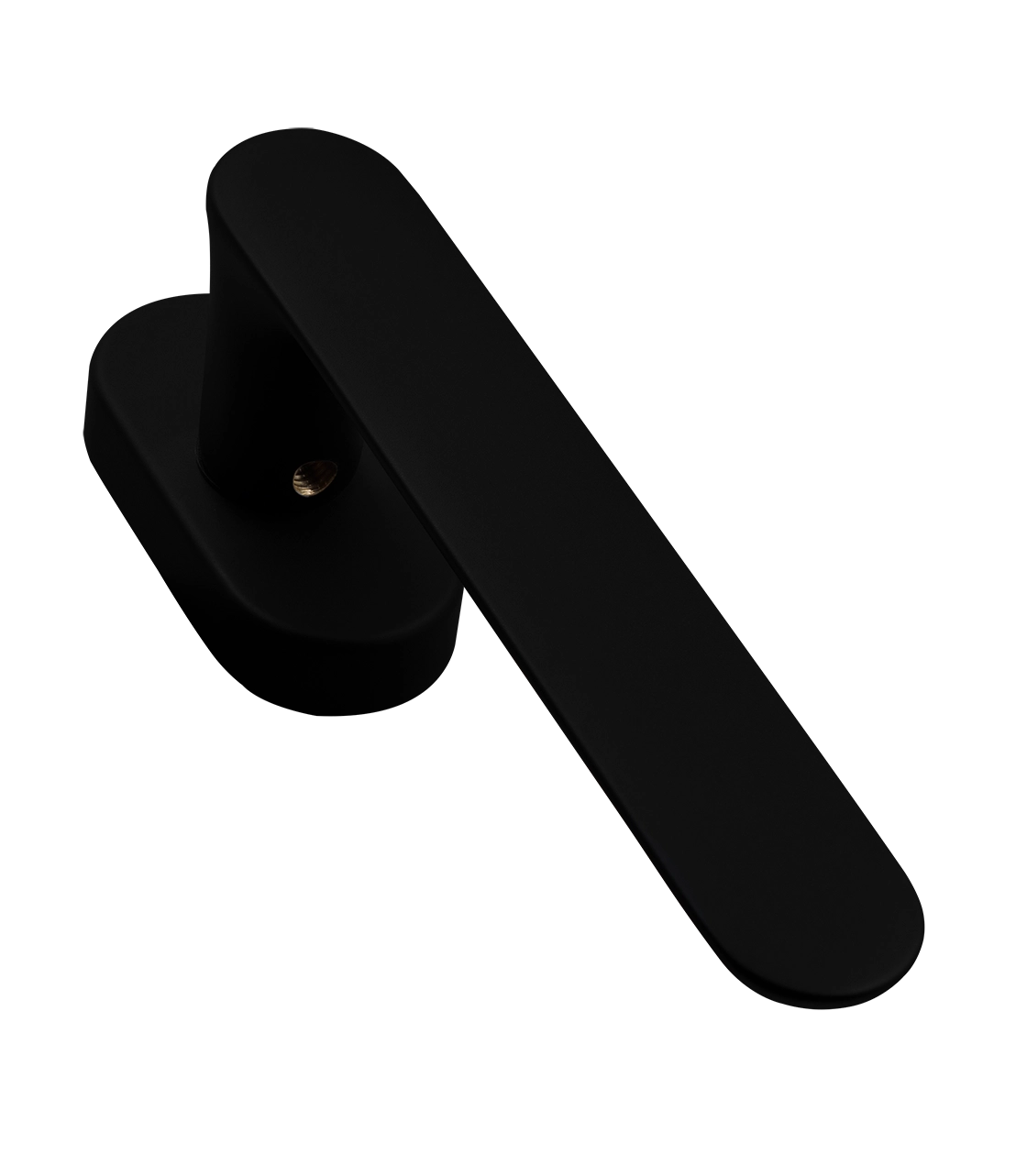 Ручка оконная LE BOAT W1 NERO-ST на прямоугольной розетке, цвет черный soft-touch, латунь фото фурнитура Челябинск